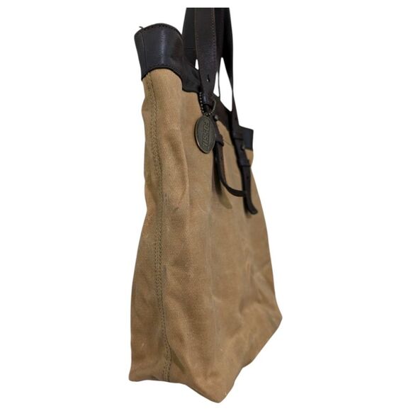 Fossil Authentic Classic Waxed Canvas and Leather Medium Tote Bag - Brown & Tan - Picture 3 of 12